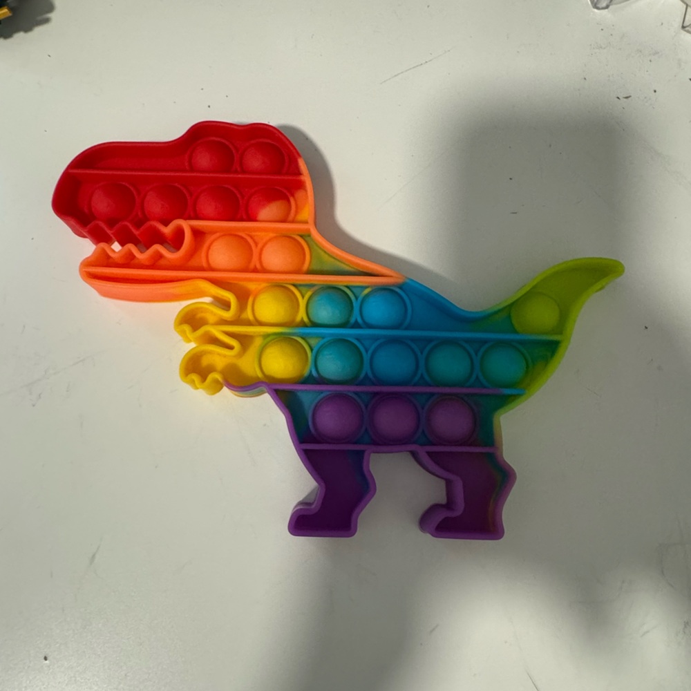 POP IT Dinosaur Shaped Rainbow Color Popper Fidget Toys Push Pop Bubble Sensory - Picture 4 of 5